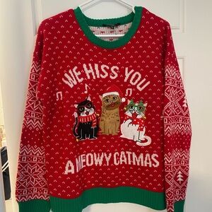 George Knit Christmas Sweater Cats XL Women’s